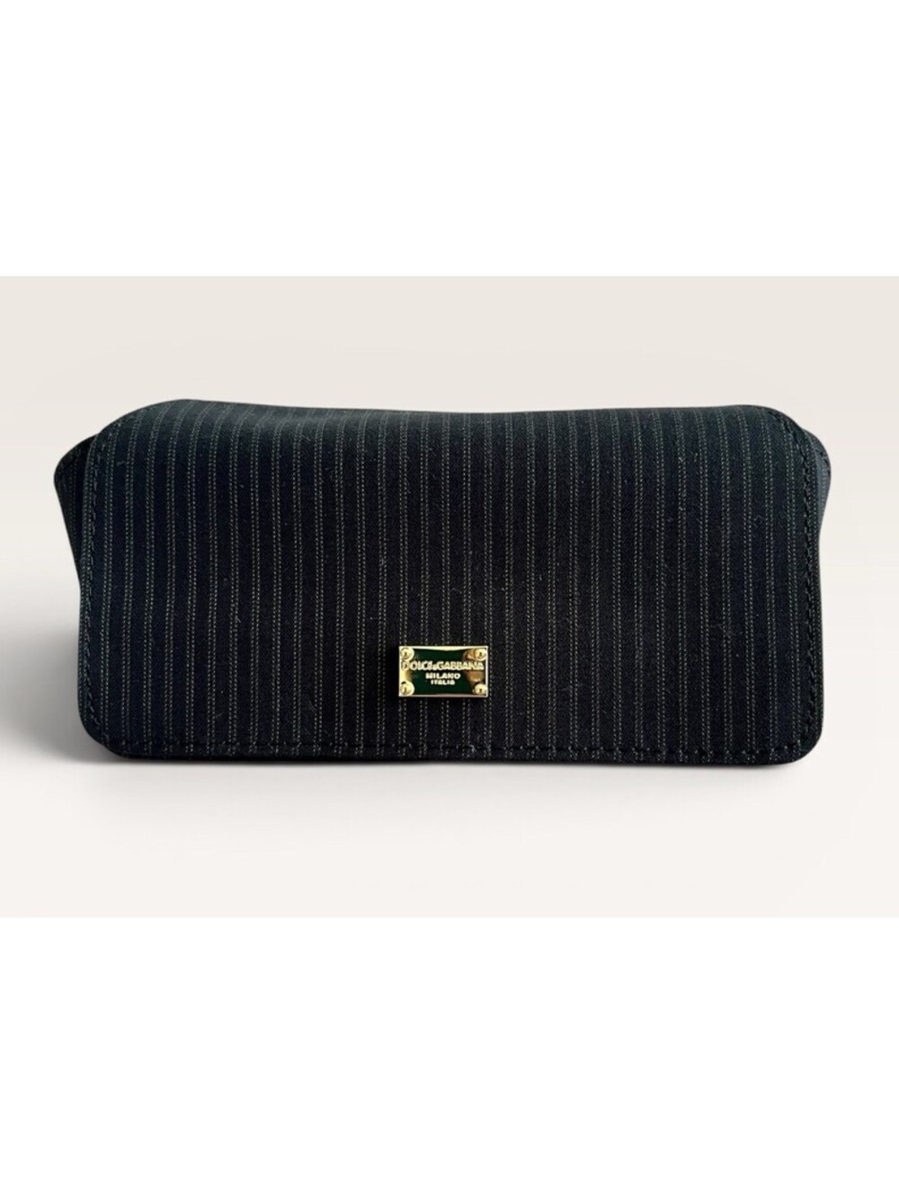 Dolce & Gabbana Milano Eyeglasses Sunglasses Case Soft Black Striped Magnetic